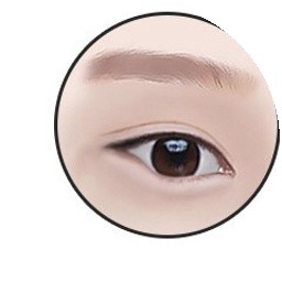 Mở đuôi mắt bước 1 - dáng mắt bị bít kín và hướng lên