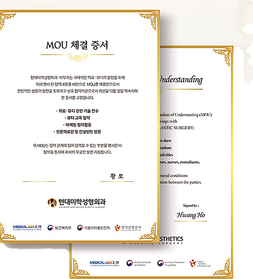 Chứng nhận ký kết MOU Y tế - Làm đẹp Quốc tế 2020